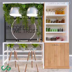 Modern cafe bar bar counter 3d model